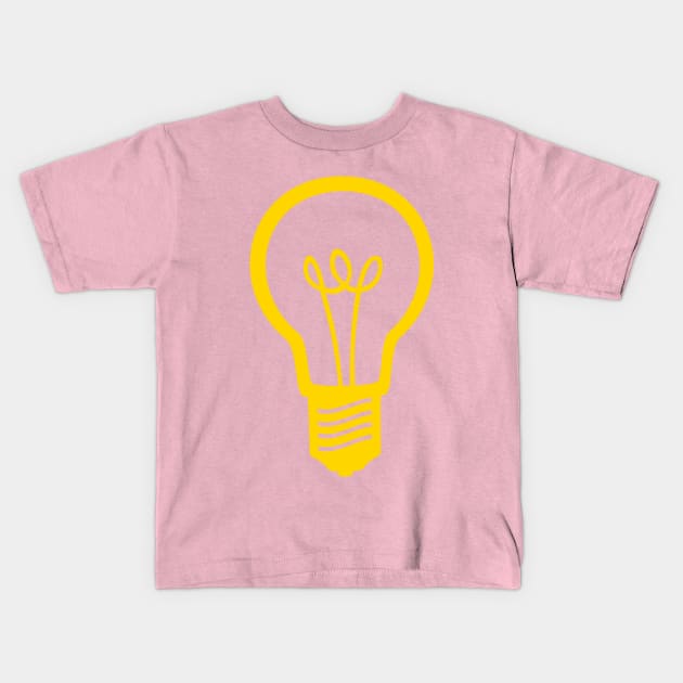 Yellow Light Bulb Kids T-Shirt by XOOXOO